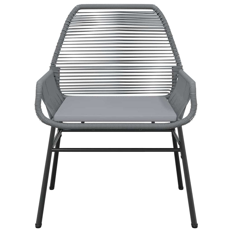 vidaXL 3 Piece Garden Dining Set with Cushions Grey Poly Rattan Glass