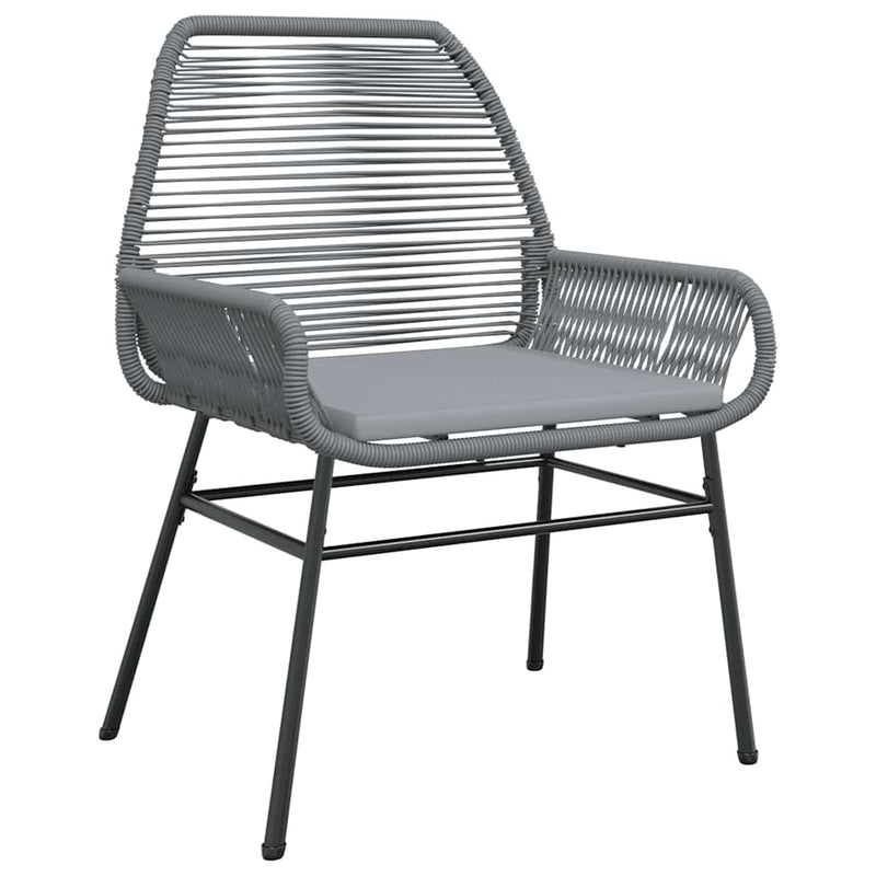 vidaXL 5 Piece Garden Dining Set with Cushions Grey Poly Rattan Glass