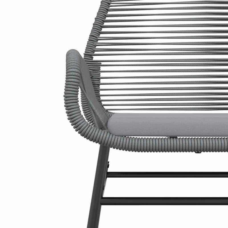 vidaXL 5 Piece Garden Dining Set with Cushions Grey Poly Rattan Glass