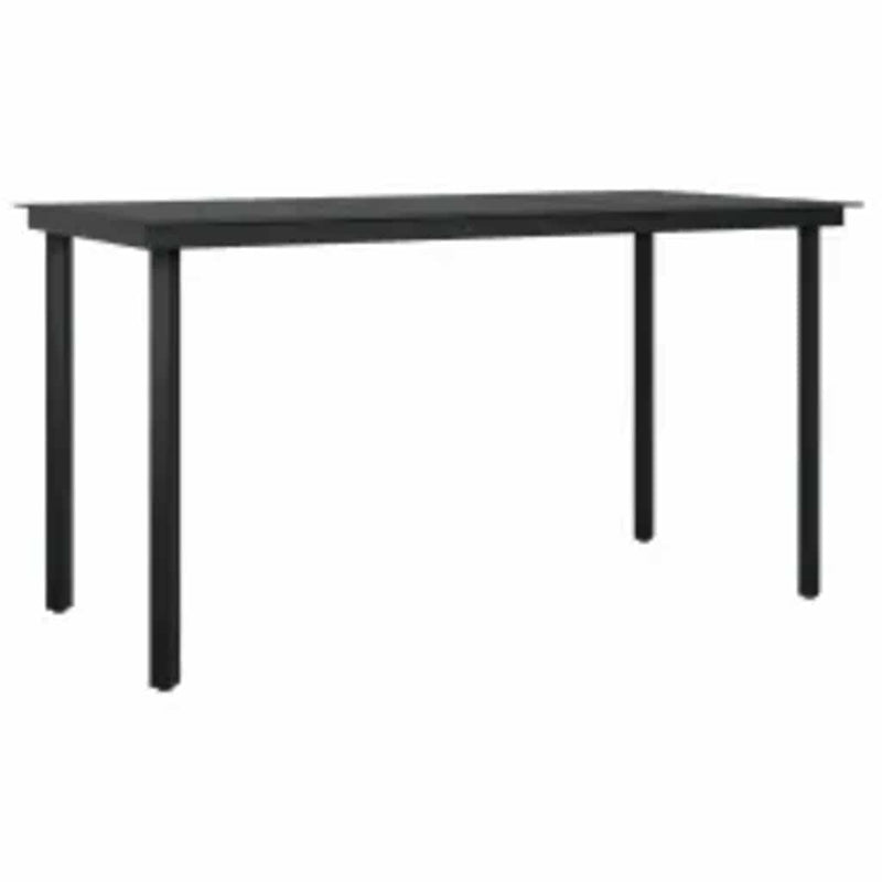 vidaXL 5 Piece Garden Dining Set with Cushions Black Poly Rattan Glass