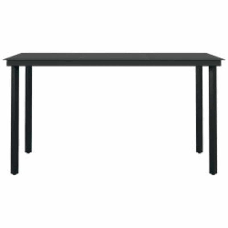 vidaXL 5 Piece Garden Dining Set with Cushions Black Poly Rattan Glass