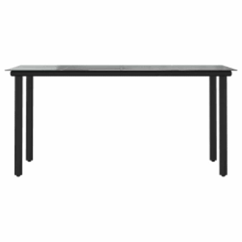 vidaXL 5 Piece Garden Dining Set with Cushions Black Poly Rattan Glass