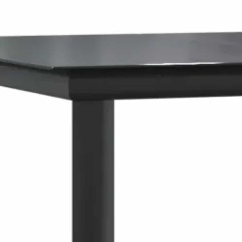 vidaXL 5 Piece Garden Dining Set with Cushions Black Poly Rattan Glass