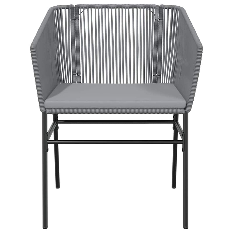 vidaXL 5 Piece Garden Dining Set with Cushions Grey Poly Rattan Glass