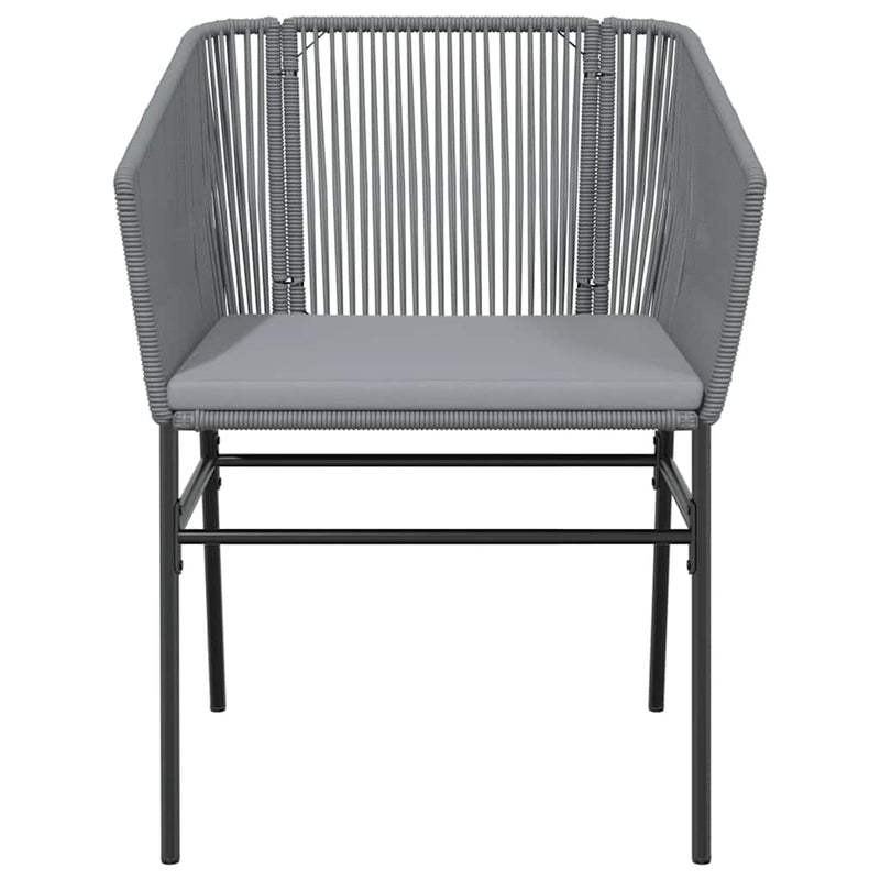 vidaXL 7 Piece Garden Dining Set with Cushions Grey Poly Rattan Glass