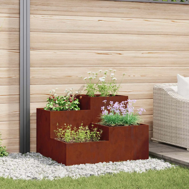 Garden Planter Rusty 100 x 100 x 60 cm Weathering Steel