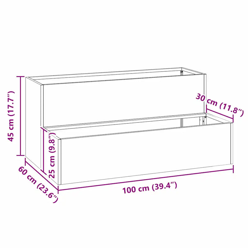 Garden Planter Black 100 x 60 x 45 cm Cold-rolled Steel