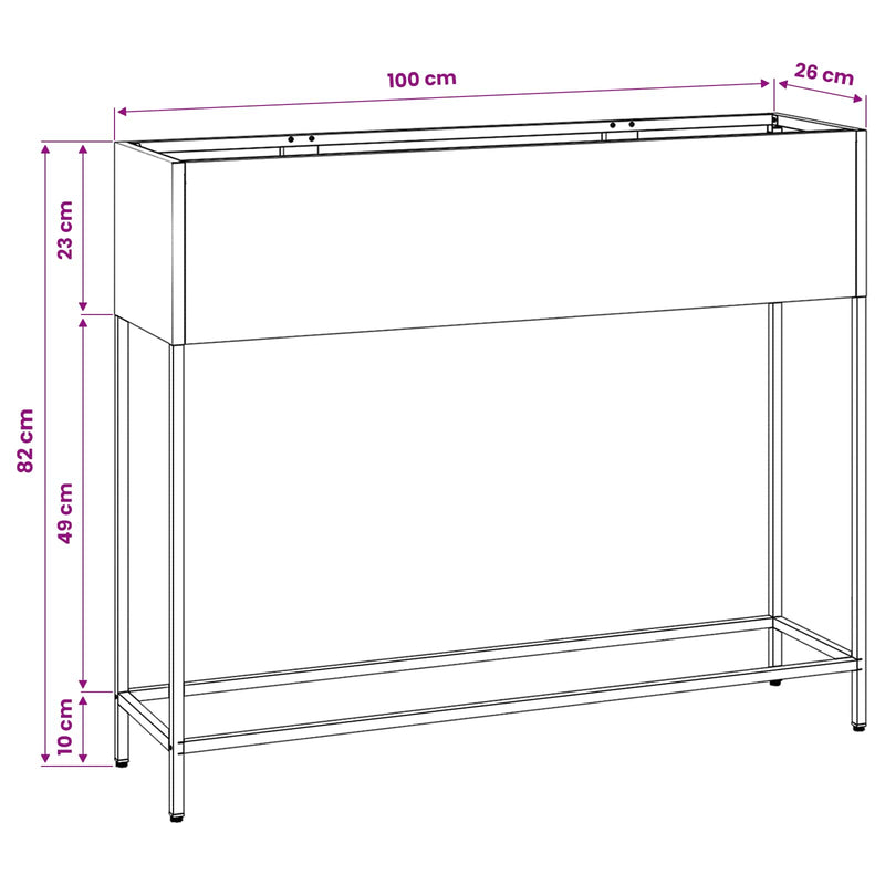 Raised Garden Planter Black 100 x 26 x 82 cm Steel