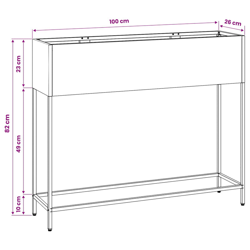 Raised Garden Planter White 100 x 26 x 82 cm Steel