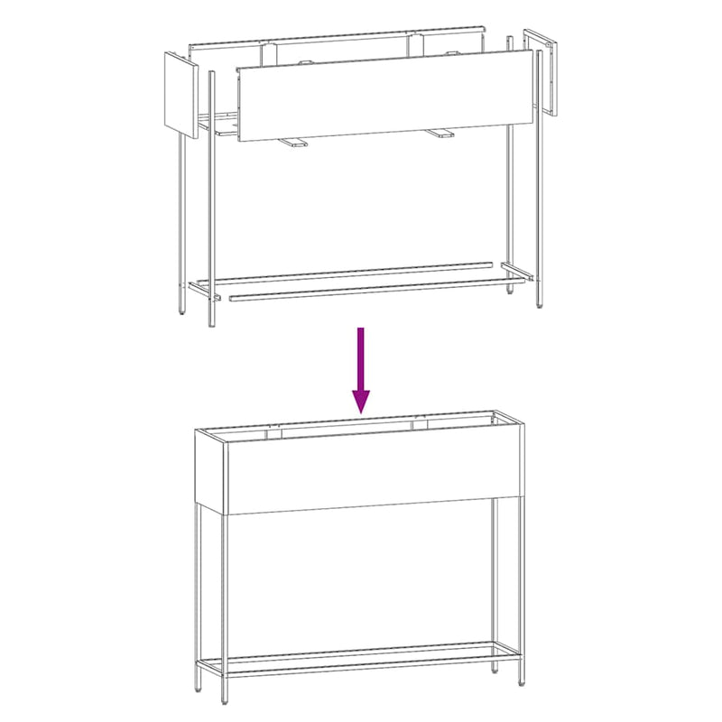 vidaXL Raised Garden Planter Anthracite 100 x 26 x 82 cm Steel