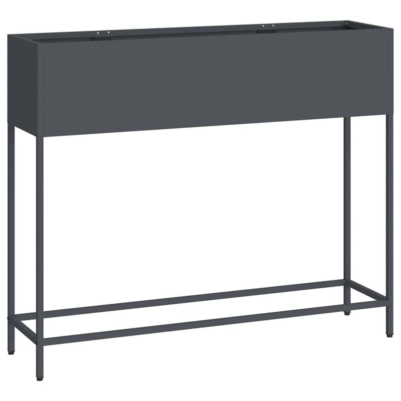 vidaXL Raised Garden Planter Anthracite 100 x 26 x 82 cm Steel
