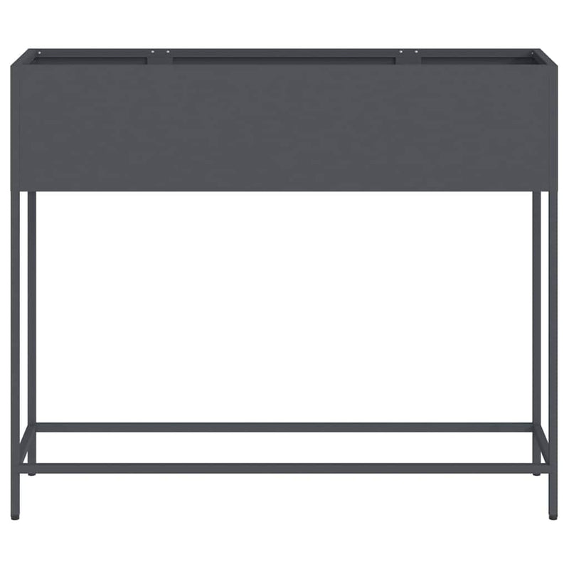 vidaXL Raised Garden Planter Anthracite 100 x 26 x 82 cm Steel