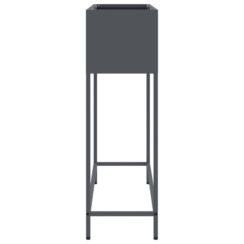 vidaXL Raised Garden Planter Anthracite 100 x 26 x 82 cm Steel