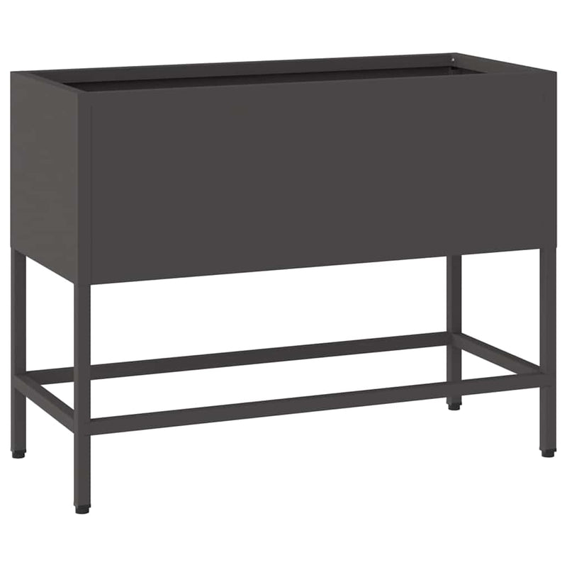 vidaXL Raised Garden Planter Black 60 x 26 x 45 cm Steel