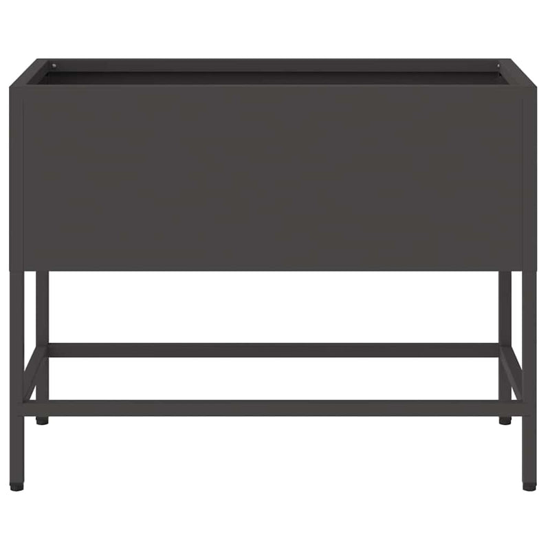 vidaXL Raised Garden Planter Black 60 x 26 x 45 cm Steel