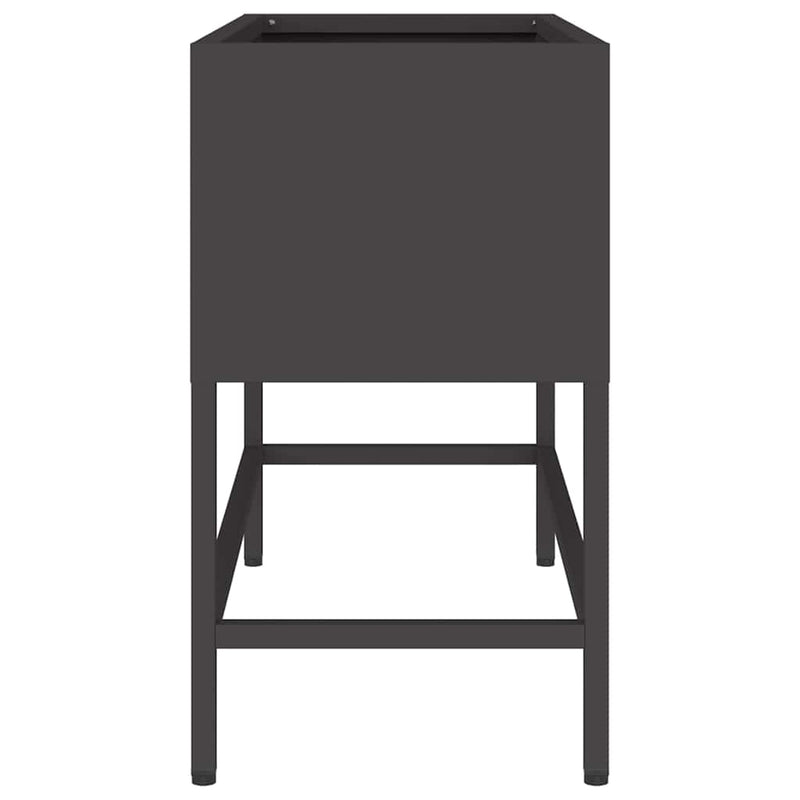 vidaXL Raised Garden Planter Black 60 x 26 x 45 cm Steel