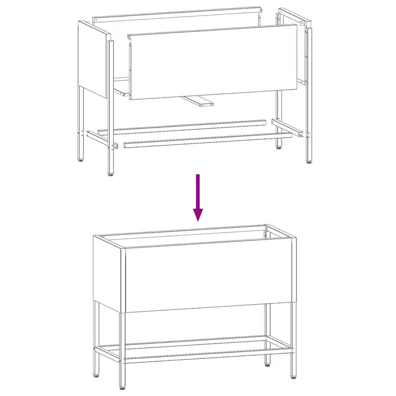 Raised Garden Planter White 60 x 26 x 48 cm Steel