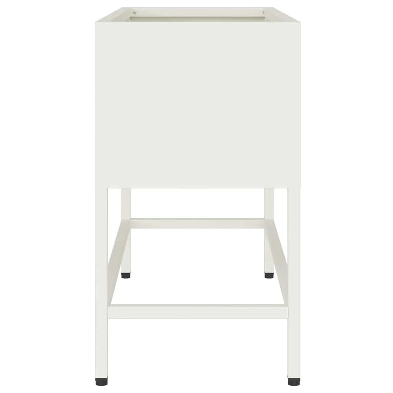 Raised Garden Planter White 60 x 26 x 48 cm Steel