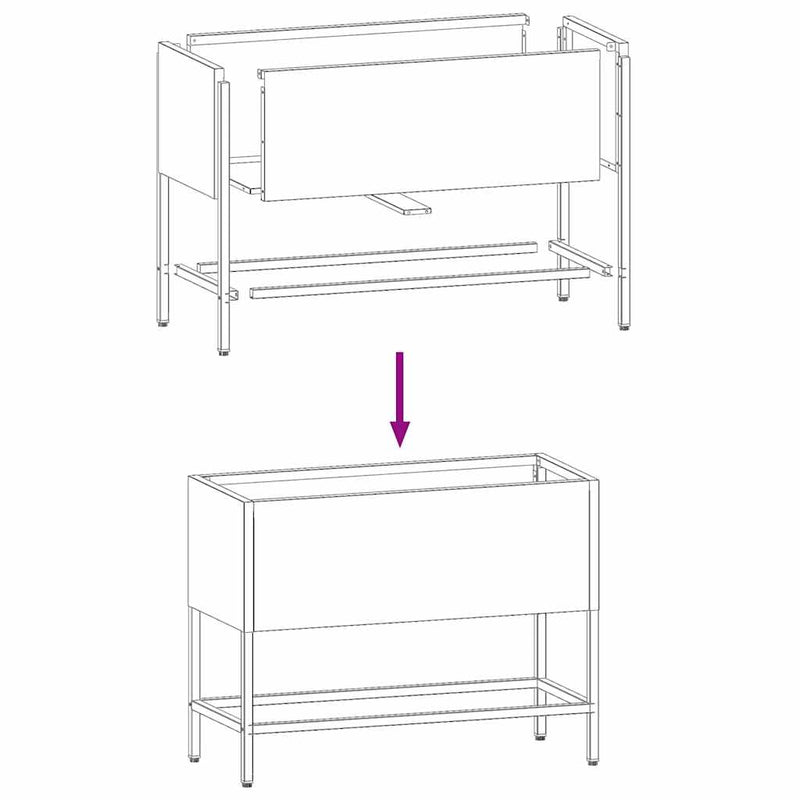 vidaXL Raised Garden Planter Anthracite 60 x 26 x 45 cm Steel