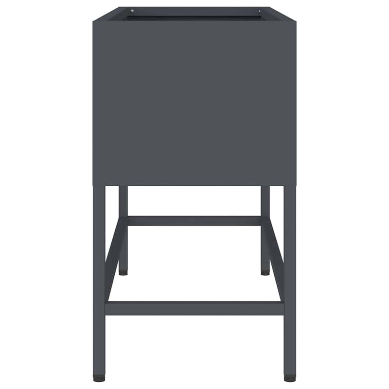 vidaXL Raised Garden Planter Anthracite 60 x 26 x 45 cm Steel