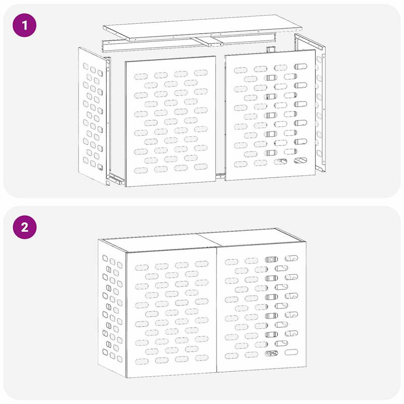 vidaXL Air Conditioner Cover Black 90 x 40 x 60 cm Steel