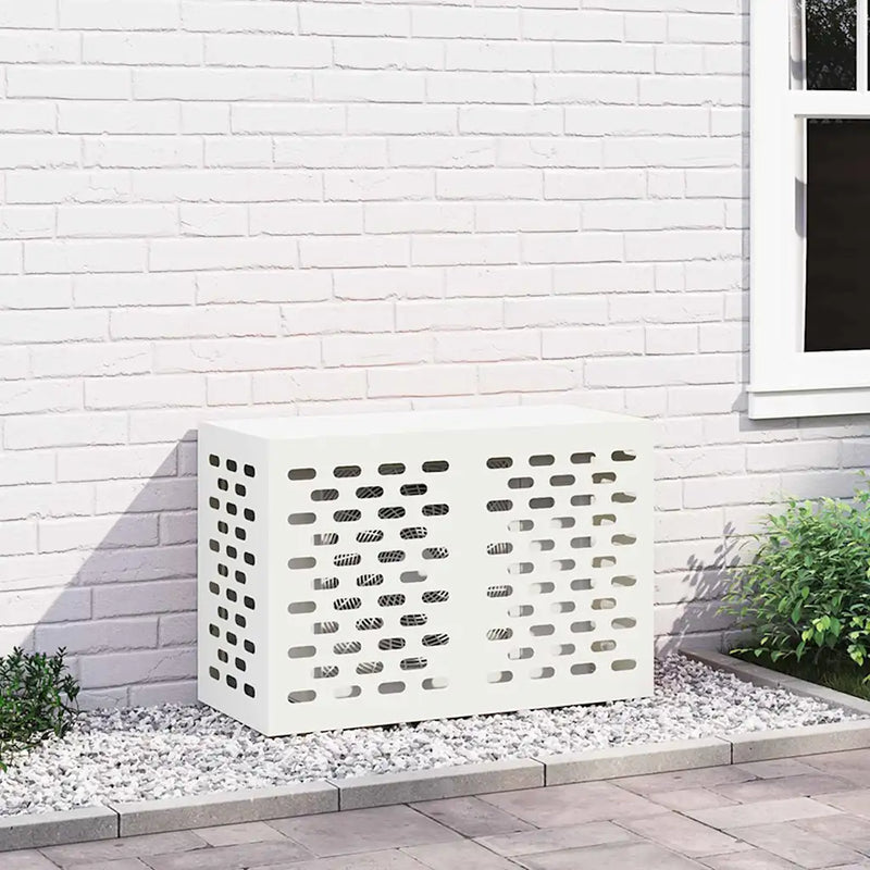 Air Conditioner Cover White 90 x 40 x 60 cm Steel