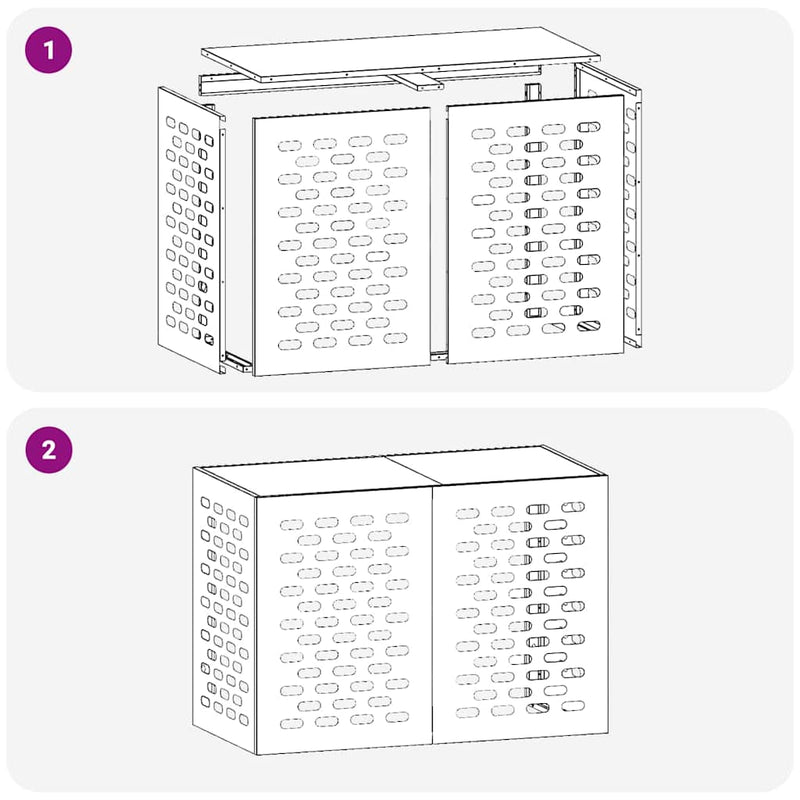 vidaXL Air Conditioner Cover Black 100 x 50 x 70 cm Steel