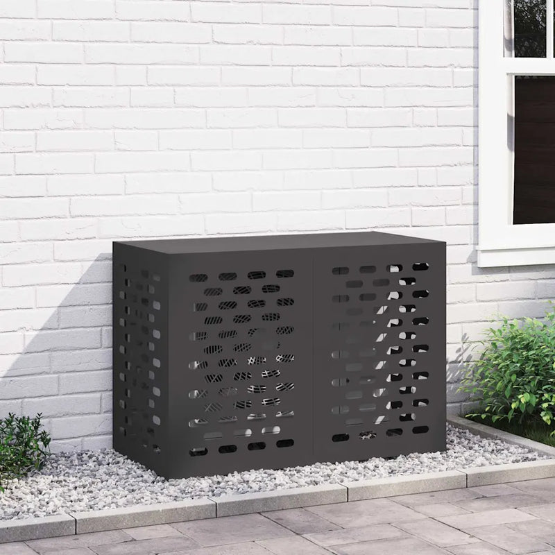 Air Conditioner Cover Black 100 x 50 x 70 cm Galvanised Steel
