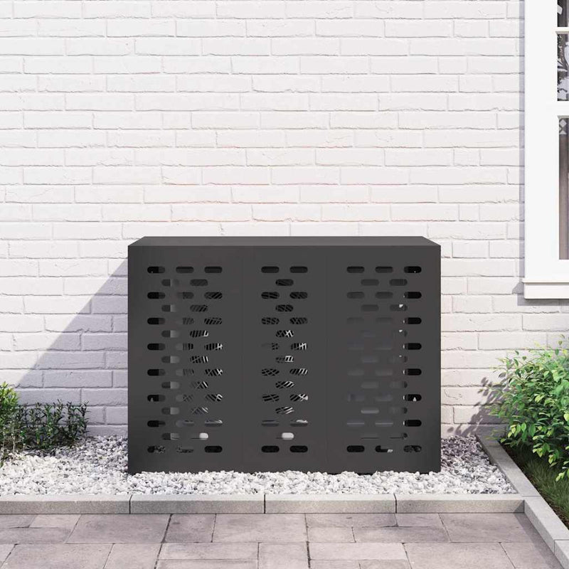 vidaXL Air Conditioner Cover Black 110 x 50 x 80 cm Steel
