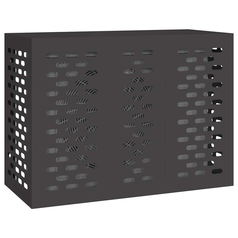 vidaXL Air Conditioner Cover Black 110 x 50 x 80 cm Steel