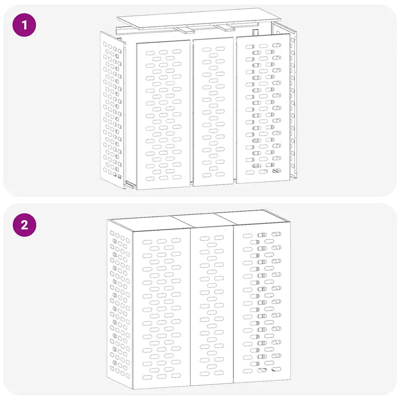 Air Conditioner Cover Black 110 x 50 x 105 cm Steel