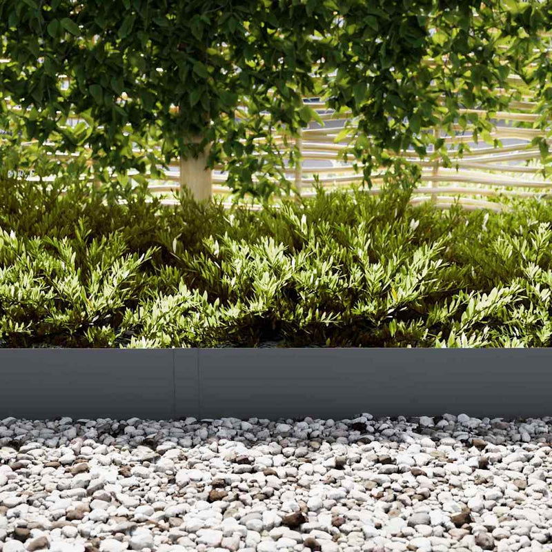 vidaXL Lawn Edging 30 pcs Anthracite 100 x 0.05 x 20 cm