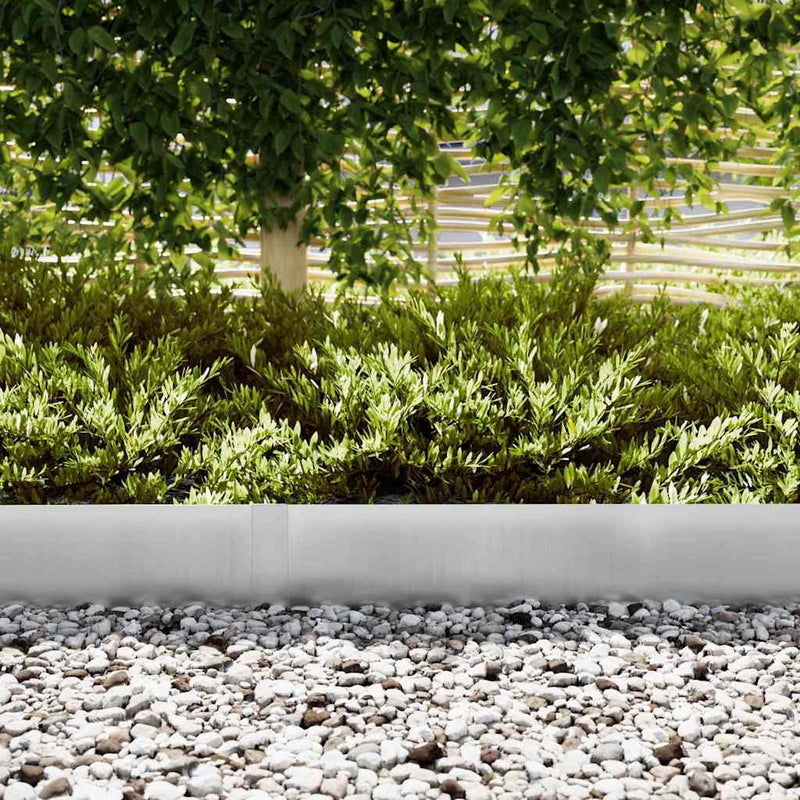 vidaXL Lawn Edging 20 pcs Silver 100 x 0.05 x 20 cm Galvanised Steel