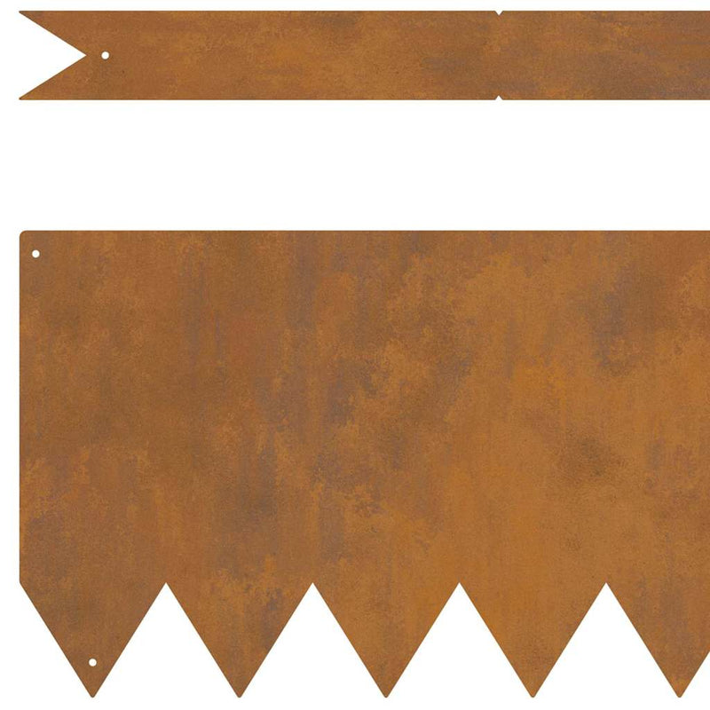 vidaXL Lawn Edging 10 pcs Brown 100 x 0.05 x 20 cm Weather Steel