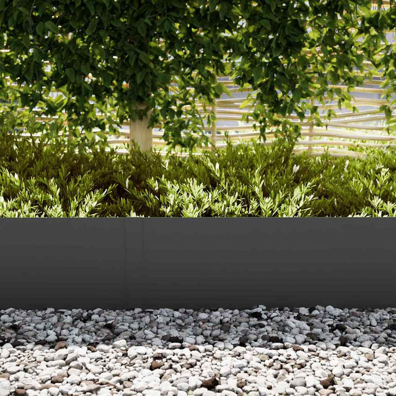 vidaXL Lawn Edging 20 pcs Black 100 x 0.05 x 20 cm Cold Rolled Steel