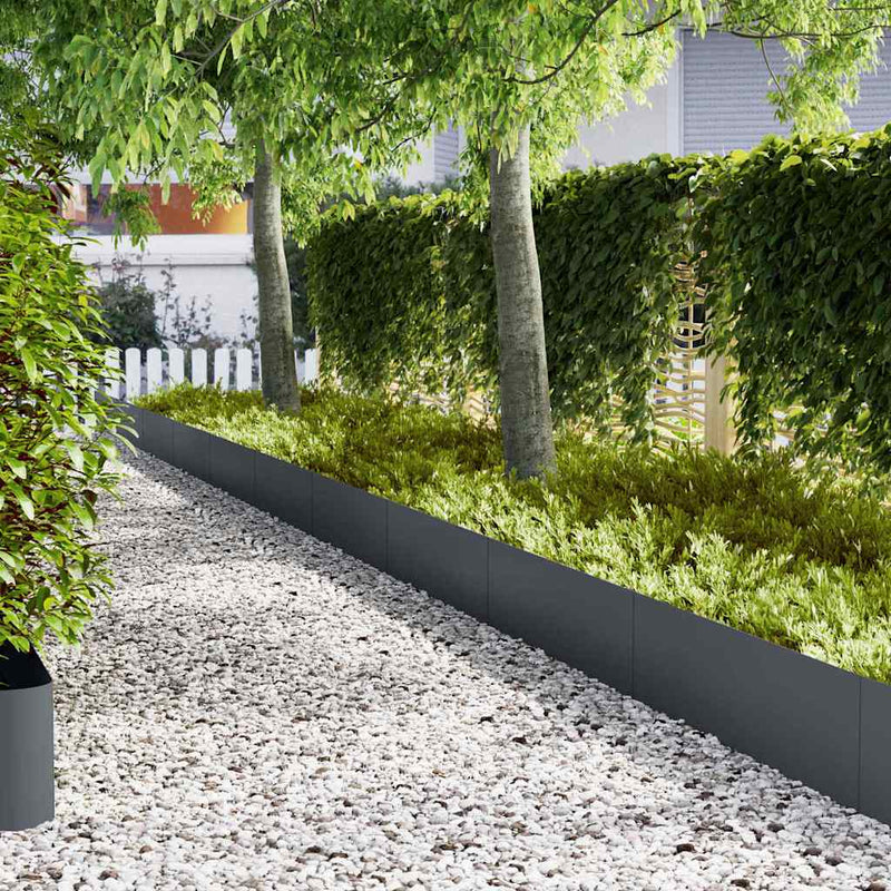 vidaXL Lawn Edging 20 pcs Anthracite 100 x 0.05 x 20 cm