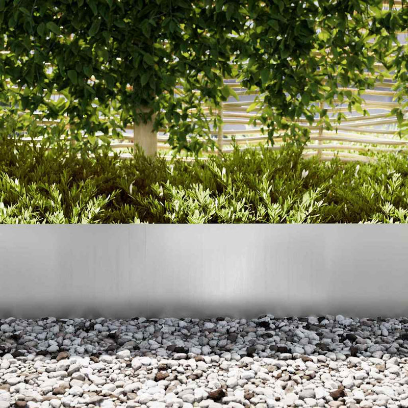vidaXL Lawn Edging 20 pcs Silver 100 x 0.05 x 20 cm Galvanised Steel