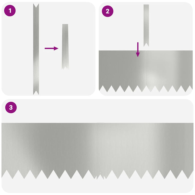vidaXL Lawn Edging 20 pcs Silver 100 x 0.05 x 20 cm Galvanised Steel