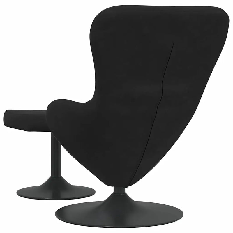 Egg Chair with Footstool Black Velvet