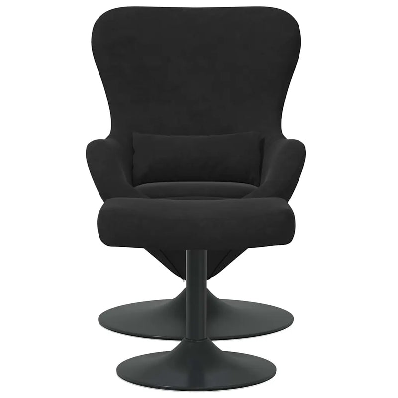 Egg Chair with Footstool Black Velvet