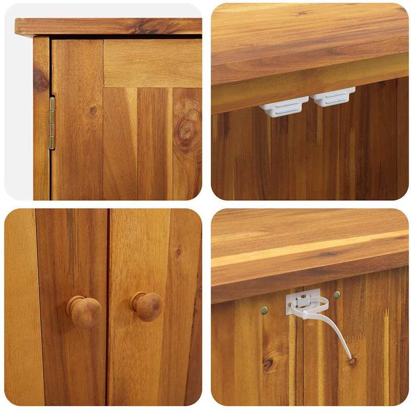 vidaXL Garden Cabinet with Shelf with Door Natural Solid Acacia Wood