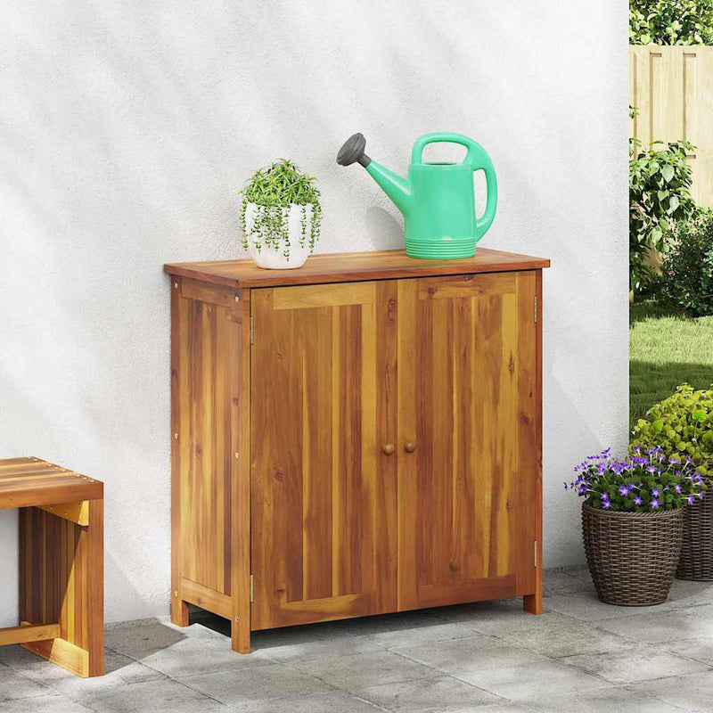 vidaXL Garden Cabinet with Shelf with Door Natural Solid Acacia Wood