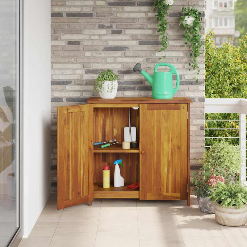 vidaXL Garden Cabinet with Shelf with Door Natural Solid Acacia Wood