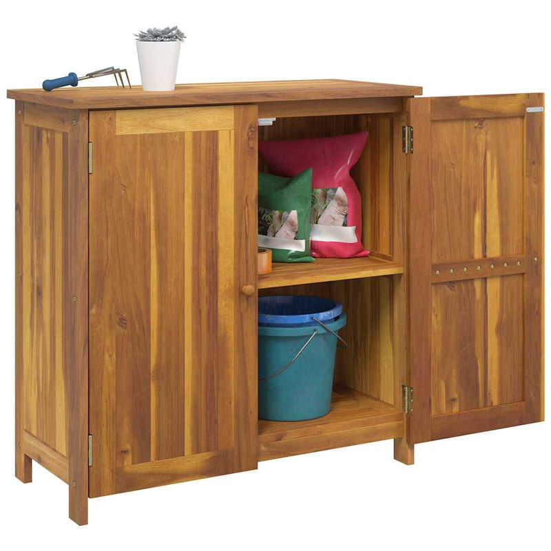 vidaXL Garden Cabinet with Shelf with Door Natural Solid Acacia Wood