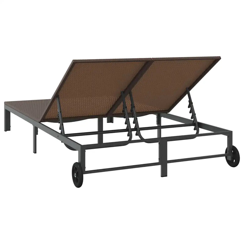 Sunbed Brown 206 x 115 x 75 cm Poly Rattan
