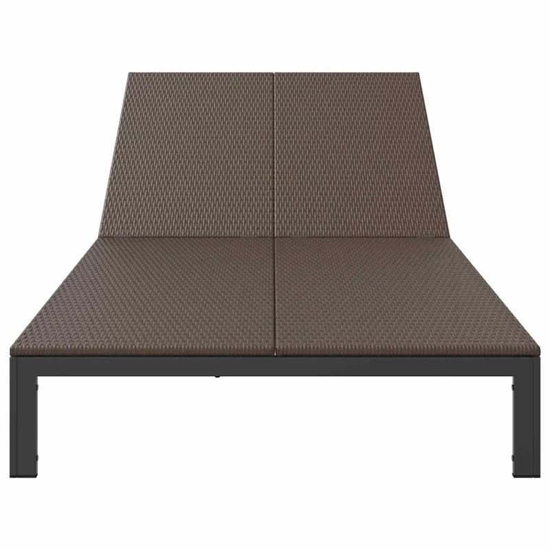 Sunbed Brown 206 x 115 x 75 cm Poly Rattan