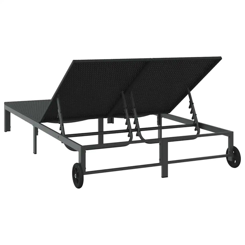 Sunbed Black 206 x 115 x 75 cm Poly Rattan