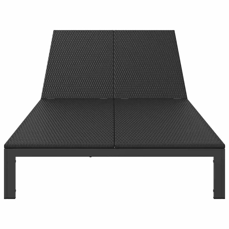 Sunbed Black 206 x 115 x 75 cm Poly Rattan