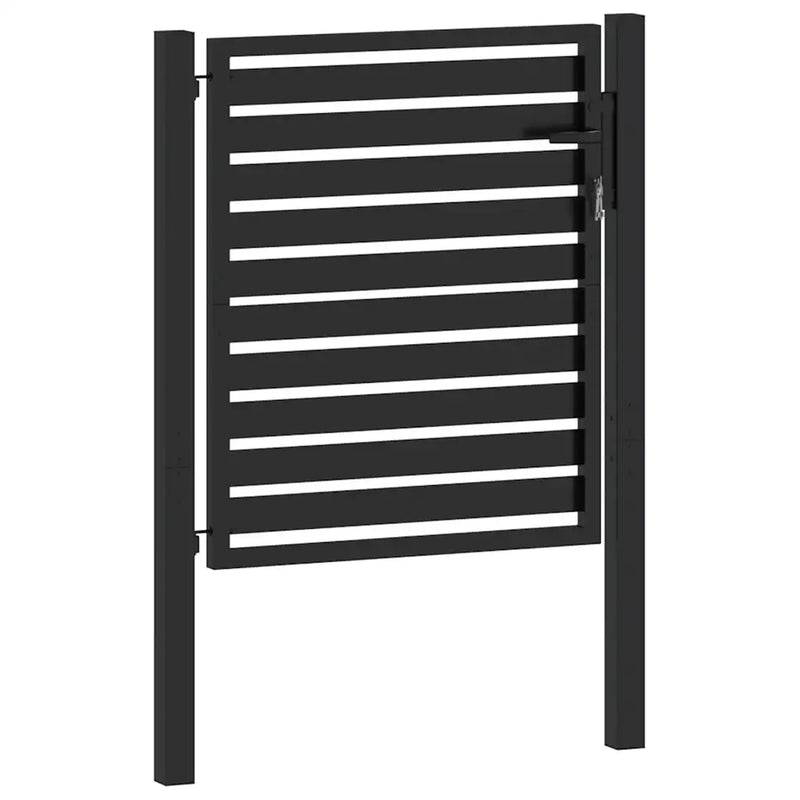 Garden Gate Lockable Black 100x100 cm Aluminium