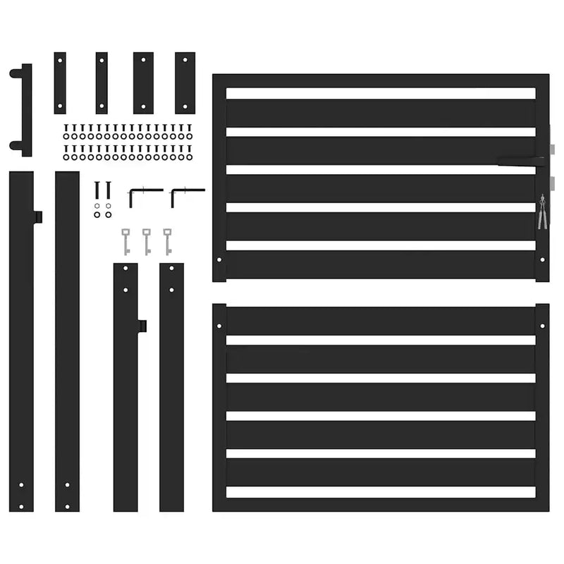 Garden Gate Lockable Black 100x100 cm Aluminium
